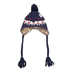 Jeff & Aimy Women's Wool Blend Knit Peruvian Style Beanie Winter Hat Earflap